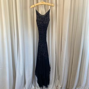 Vintage 90s Black & White Beaded Gown🖤